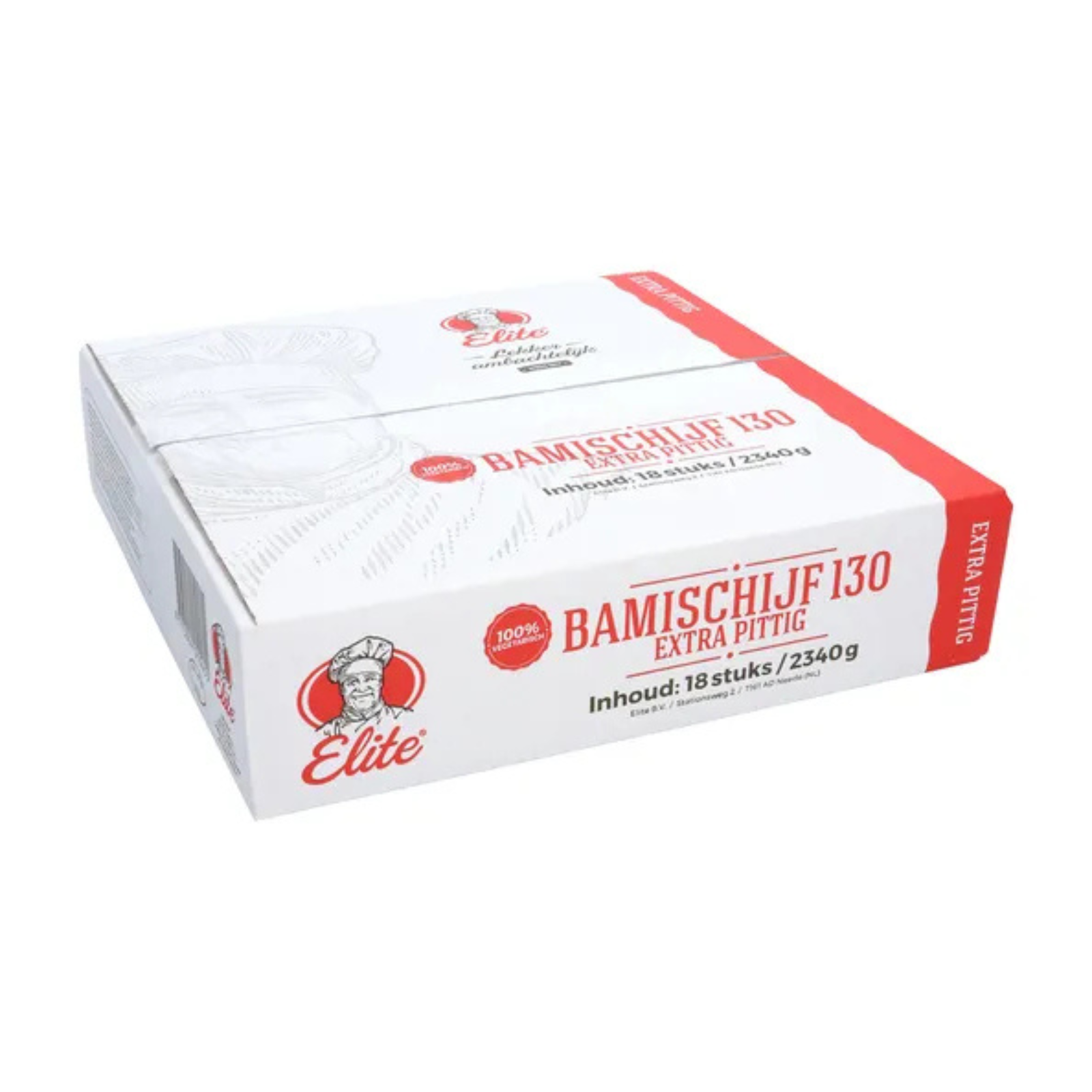 Elite bamischijf extra pittig vegetarisch (18x130 gram)