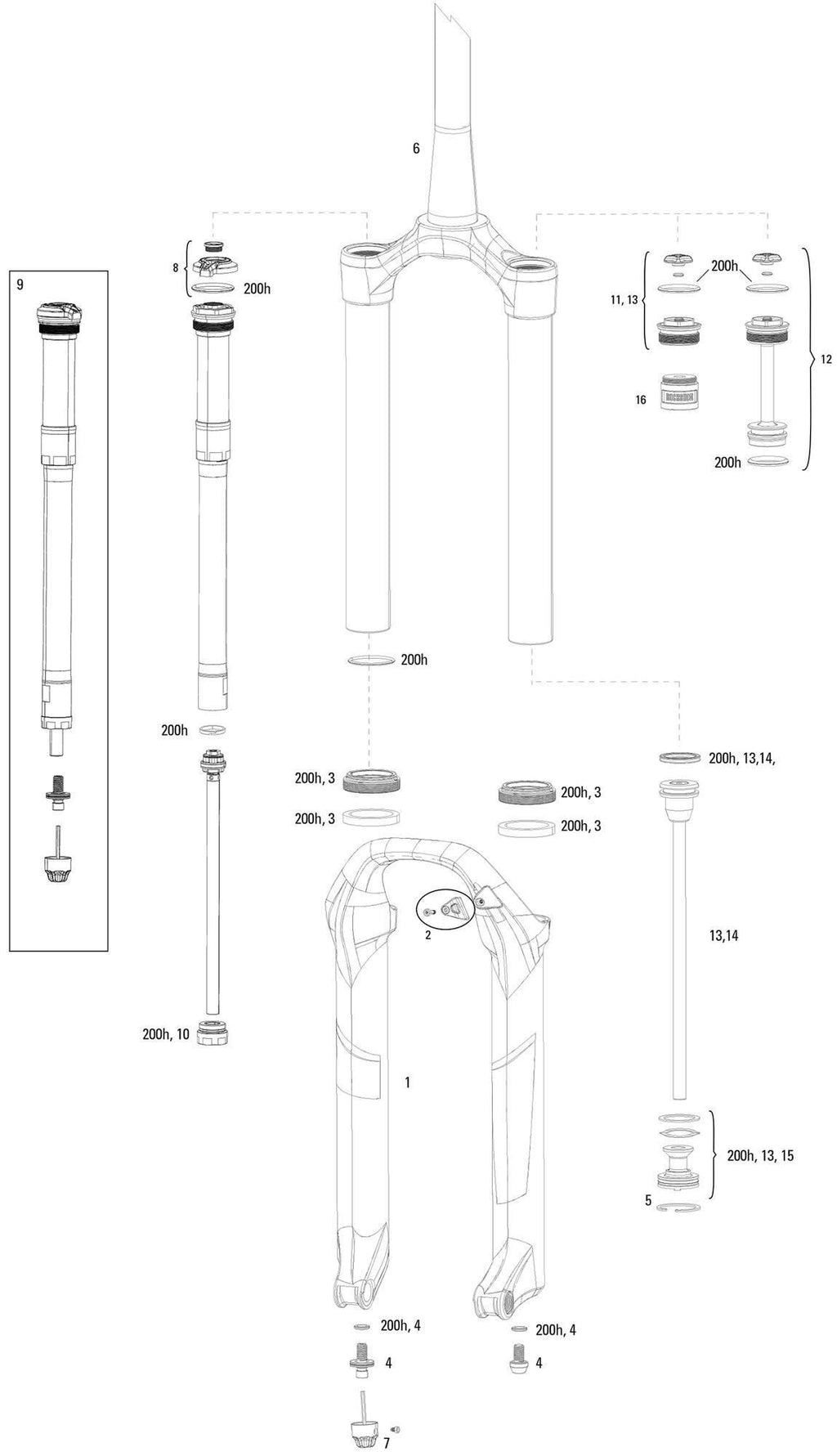 Rockshox federgabel pike dj susp.fork rs pike dj 140mm black