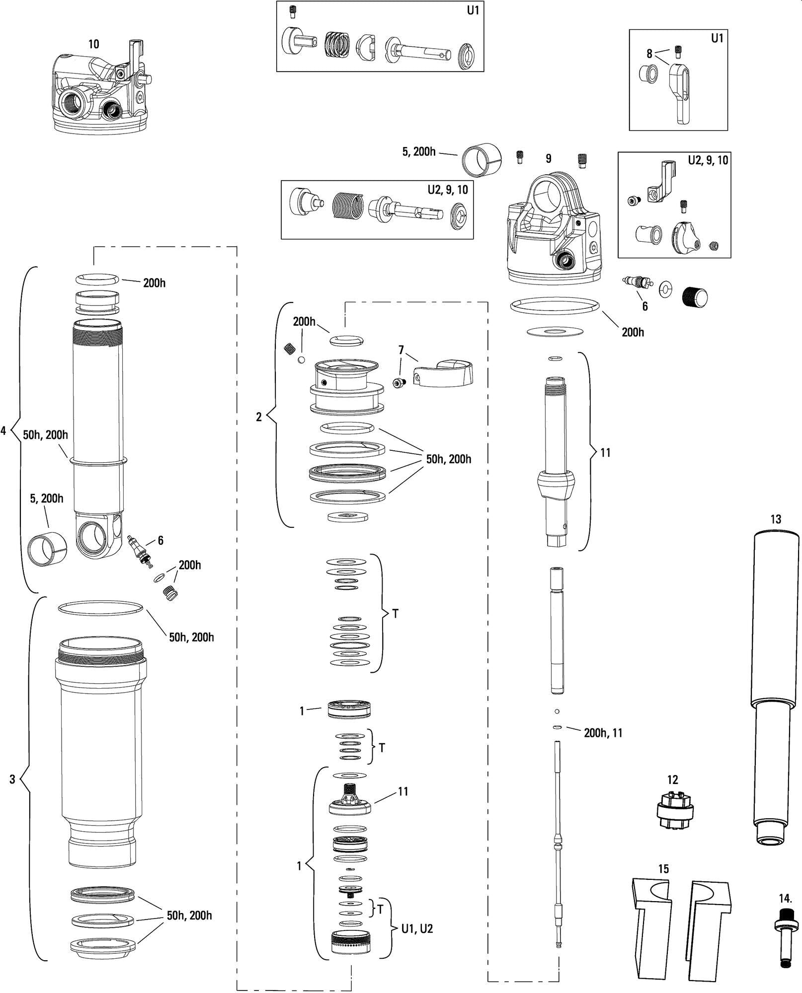 Rockshox federbein sidluxe ultimate 3p rear shock rs sidluxe ult.3p 165 x 45mm
