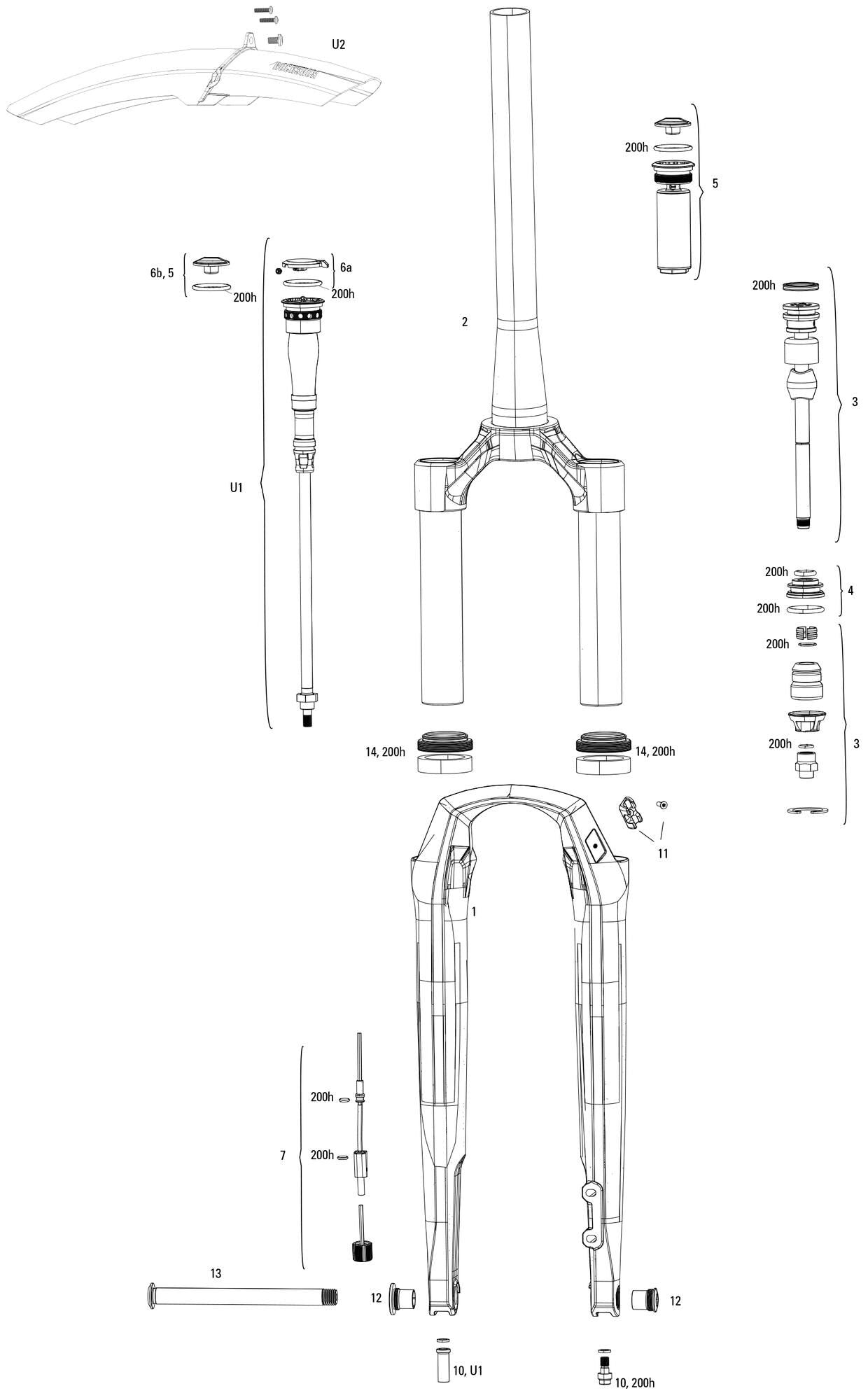 Rockshox verende voorvork 28 rudy ultimate race day 2 a2