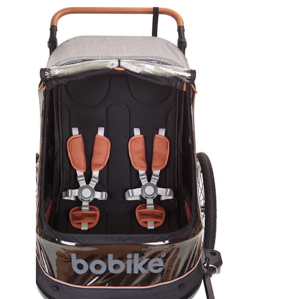 Bobike Fahrradanhänger Moobe grau für 2 Kinder
