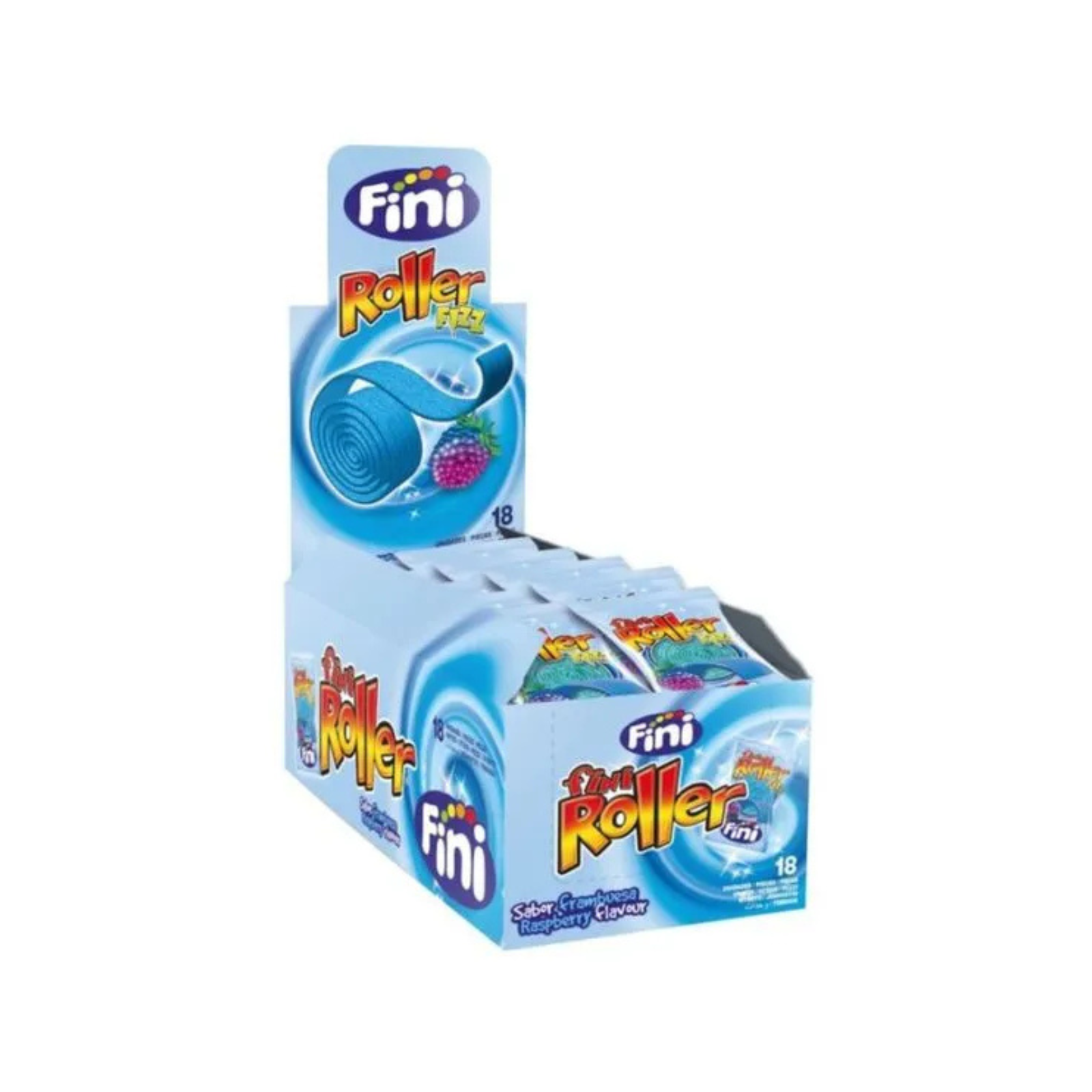 Fini zure roller framboos zakje (18x20 gram)