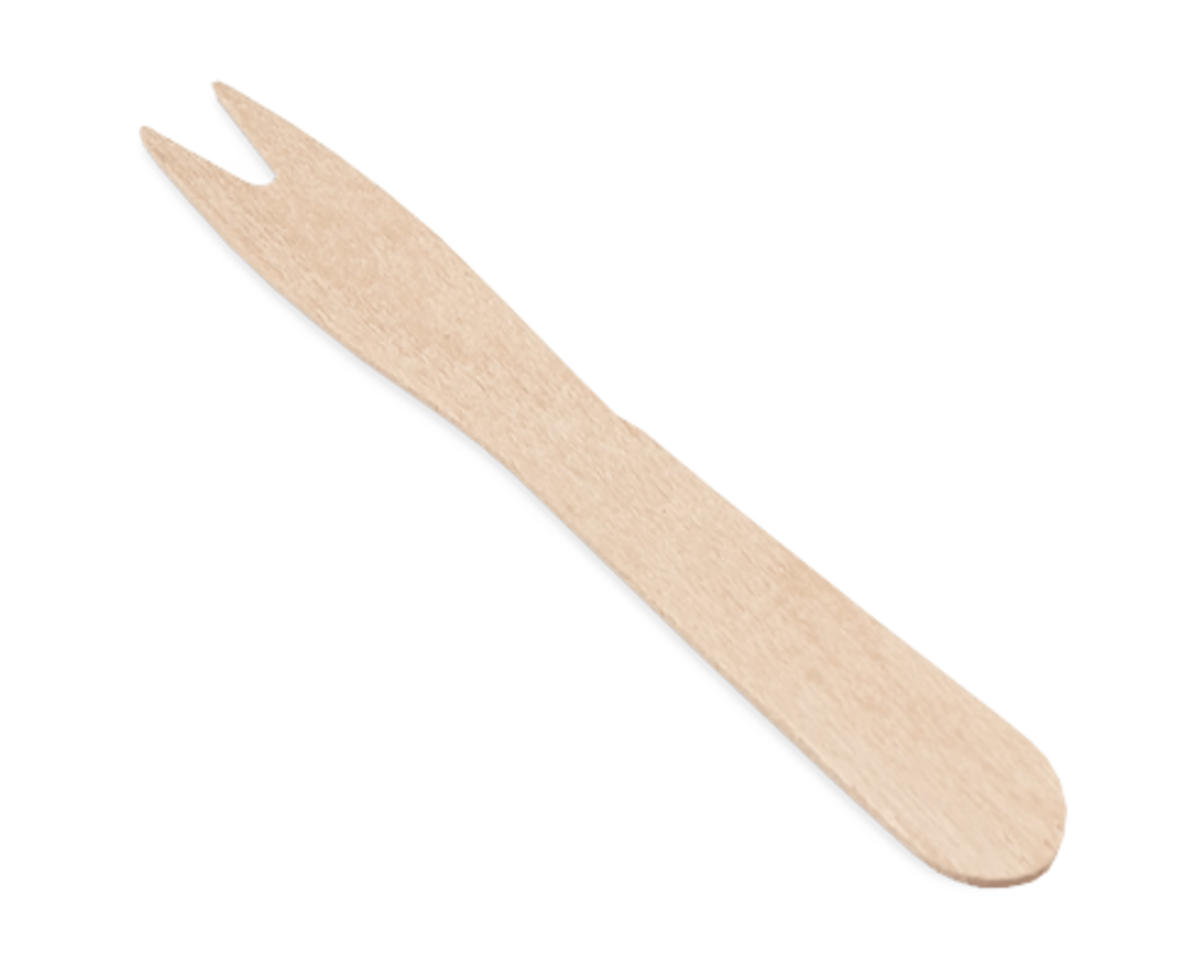 Takeaware fritesvorkje hout 85mm (1000 stuks)
