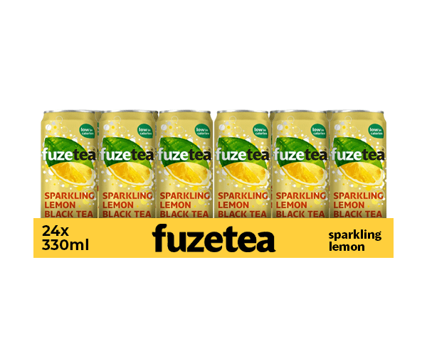 Fuze tea sparkling black tea blik (24x 33cl)