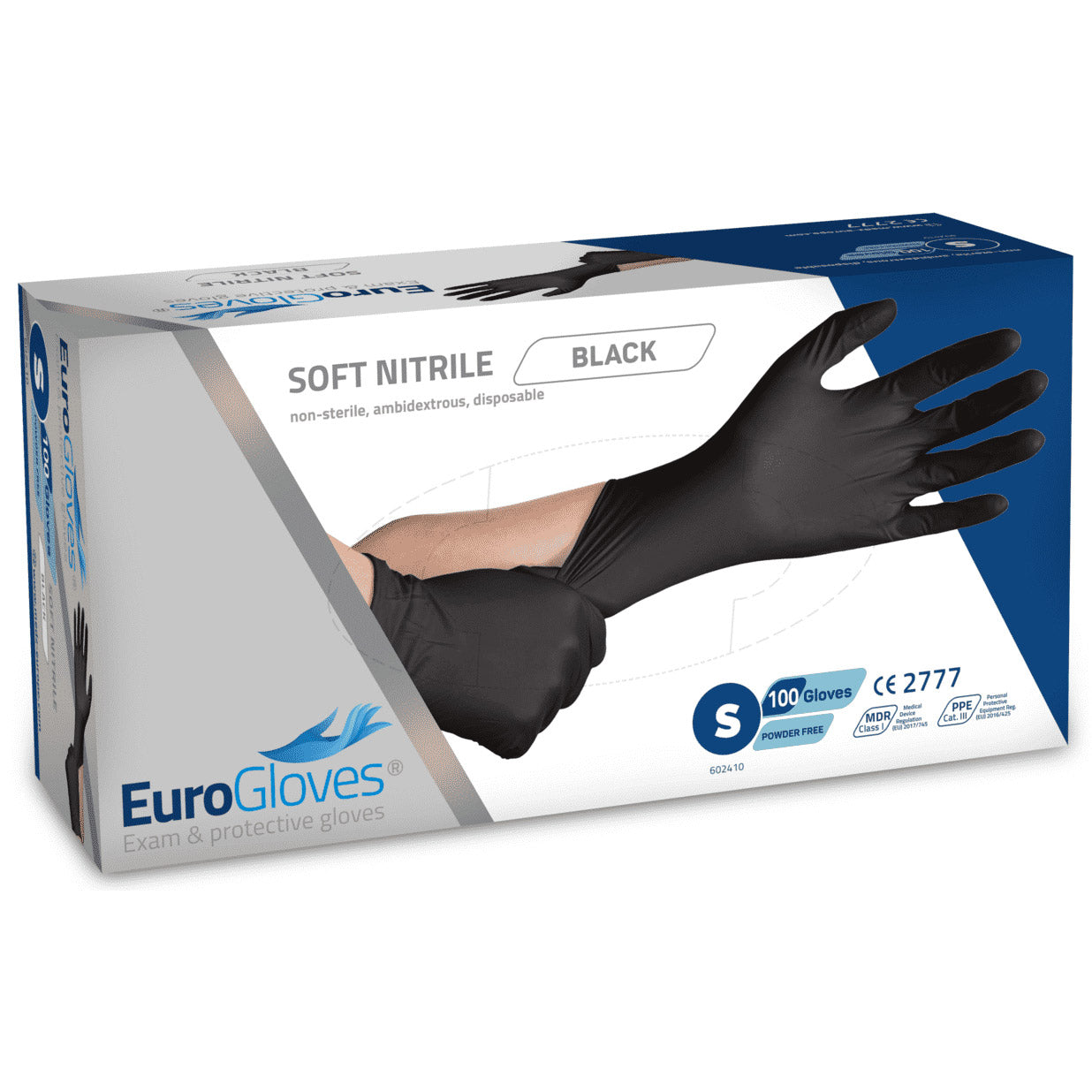 Eurogloves Nitrilhandschuhe Größe M schwarz (100 Stück)