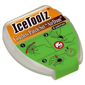 IceToolz AirDam selbstklebende Reifenflicken, 50 Schachteln à 6 Stück im Glas