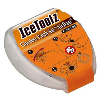 IceToolz AirDam selbstklebende Reifenflicken, 50 Schachteln à 6 Stück im Glas