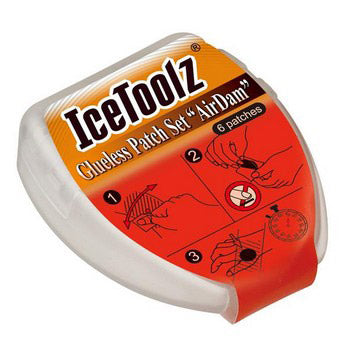 IceToolz AirDam selbstklebende Reifenflicken, 50 Schachteln à 6 Stück im Glas