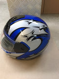 Integralhelm XL 61 cm Rennblau Silber