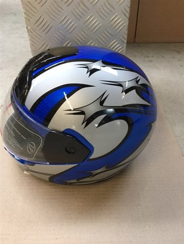 Integralhelm XL 61 cm Rennblau Silber