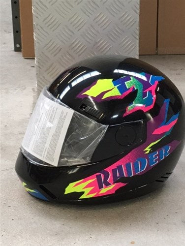 Integralhelm XL 61 cm Rennschwarz Retro