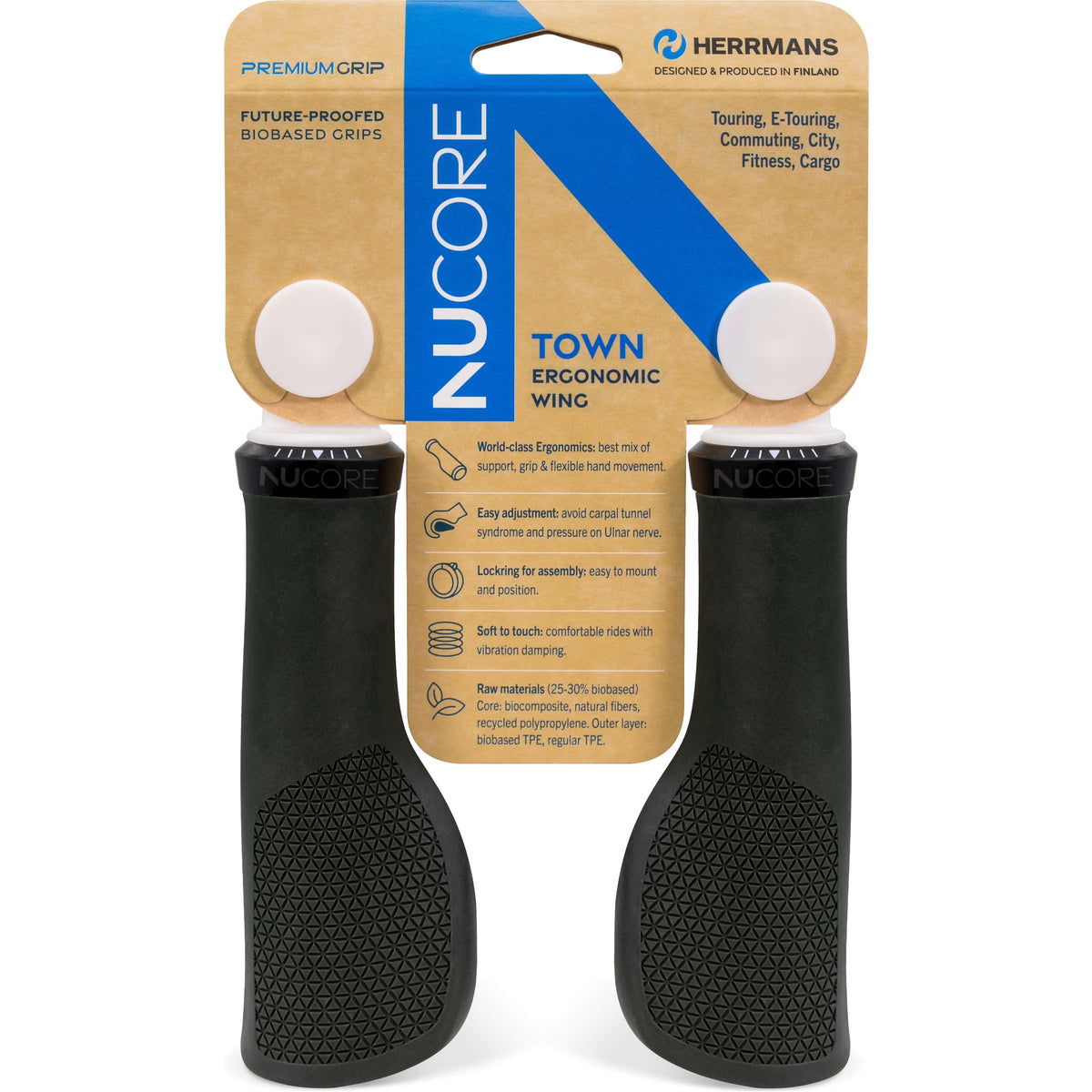 Herrmans handvatset nucore town peak 130 130mm zwart