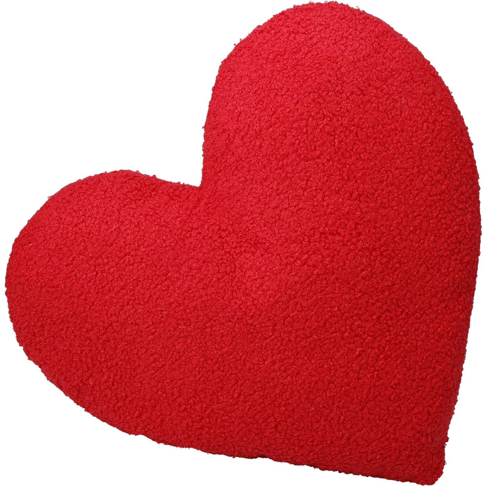 Home styling kussen hart 35x33cm wit roze of rood