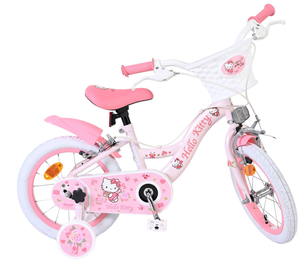 Hello kitty kinderfiets - meisjes - 14 inch - roze - twee handremmen