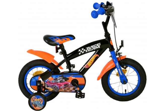 Volare hot wheels 12 fiets zwart oranje blauw 31256