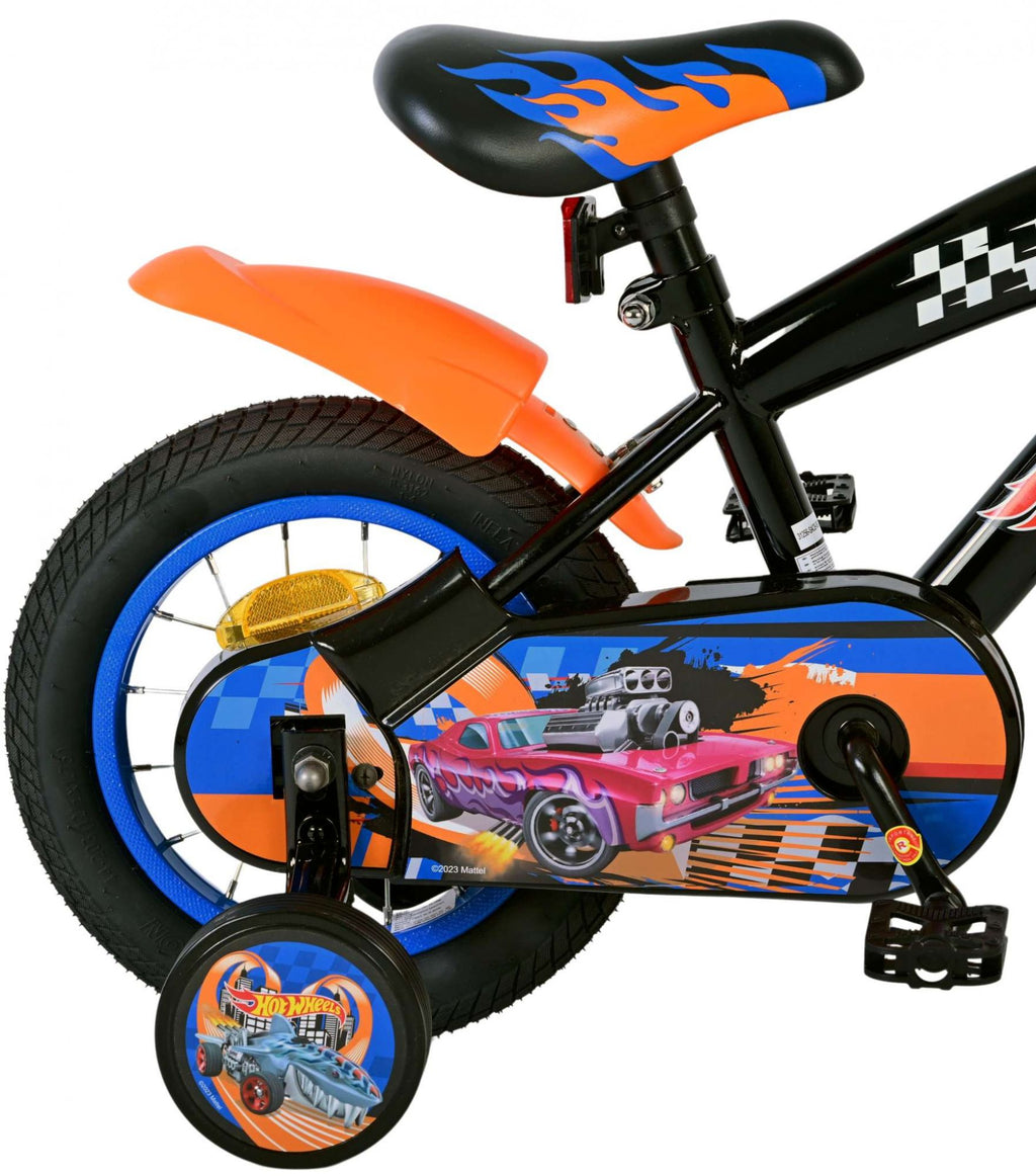 Volare hot wheels 12 fiets zwart oranje blauw 31256