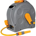 Hozelock 2415 compact enclosed reel 2 in 1 slanghaspel (grijs geel, 25 meter)