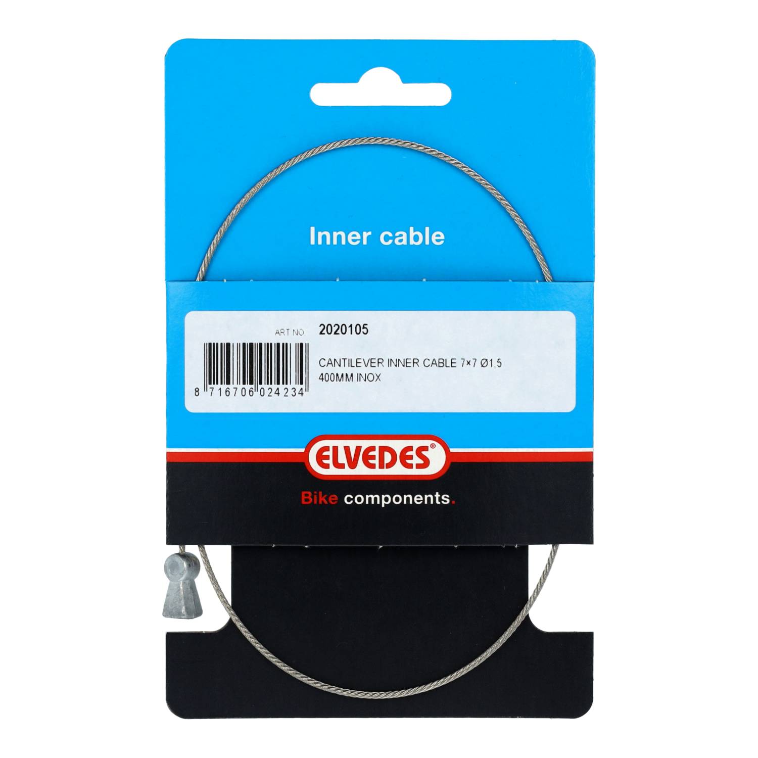 Elvedes rem binnenkabel cantilever ø1,5mm 400mm staal