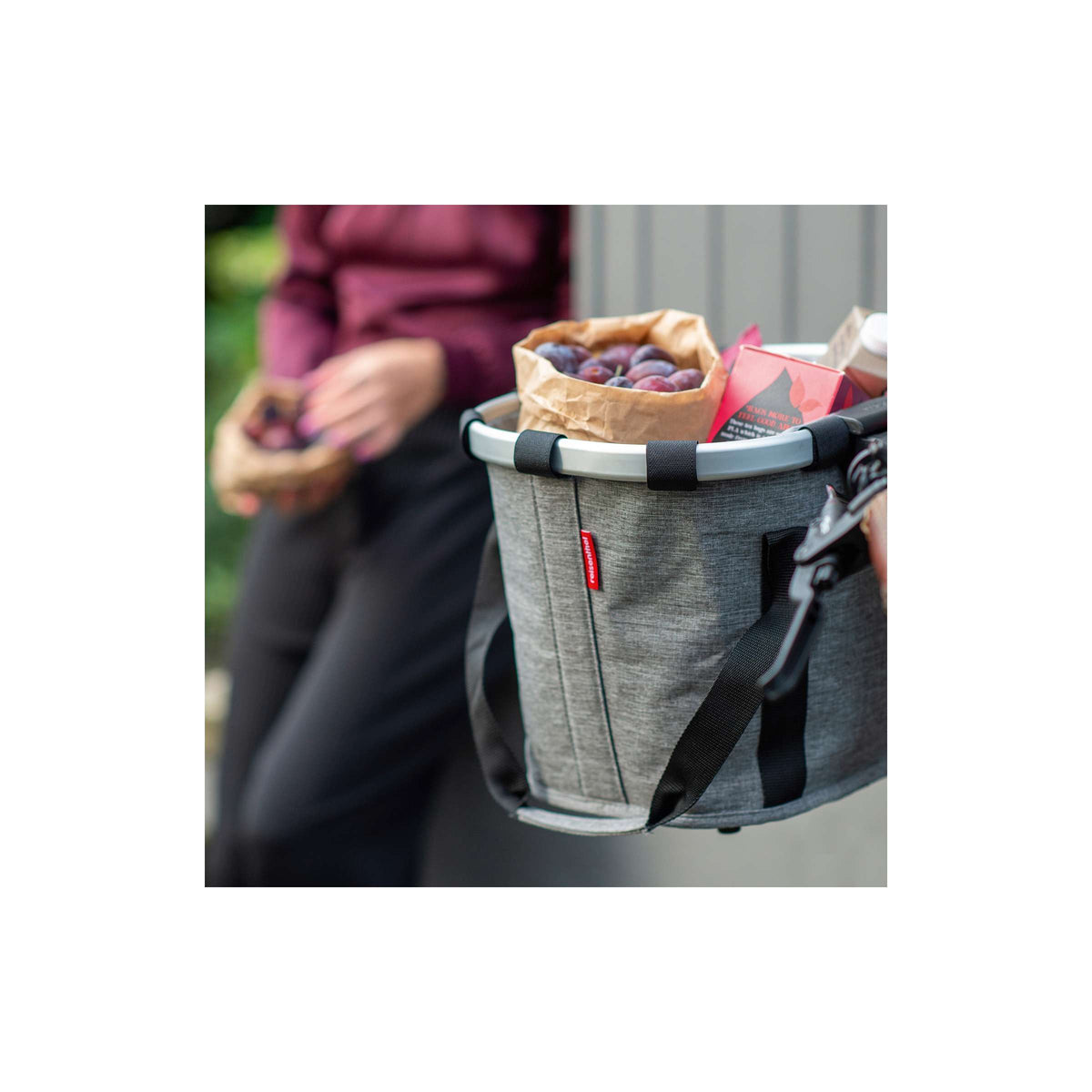 RIXEN KAUL Einkaufstasche Fahrradkorb Shop.bag rk Fahrradkorb Twist Silber