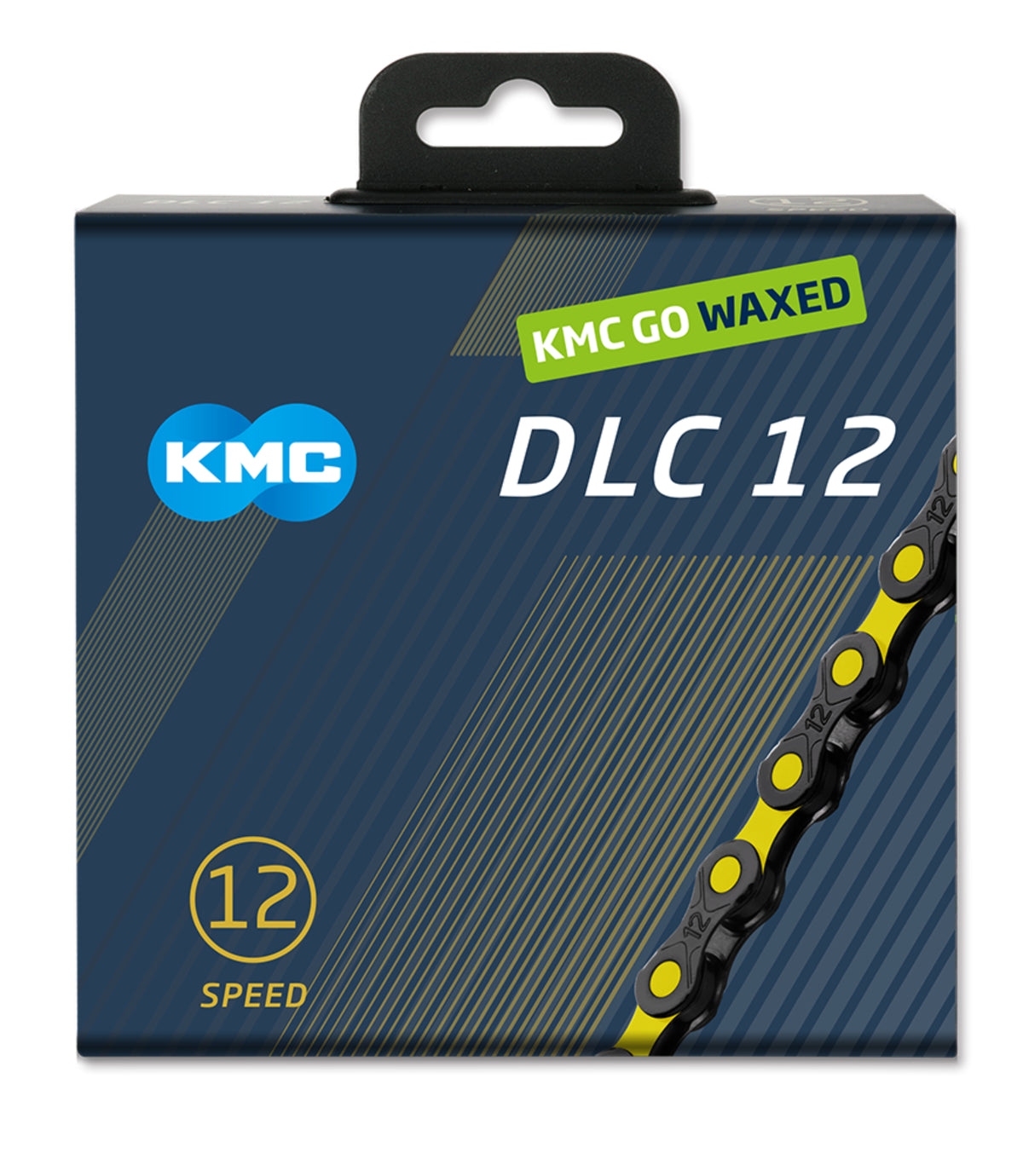 Kmc ketting dlc12 black yellow 126s waxed