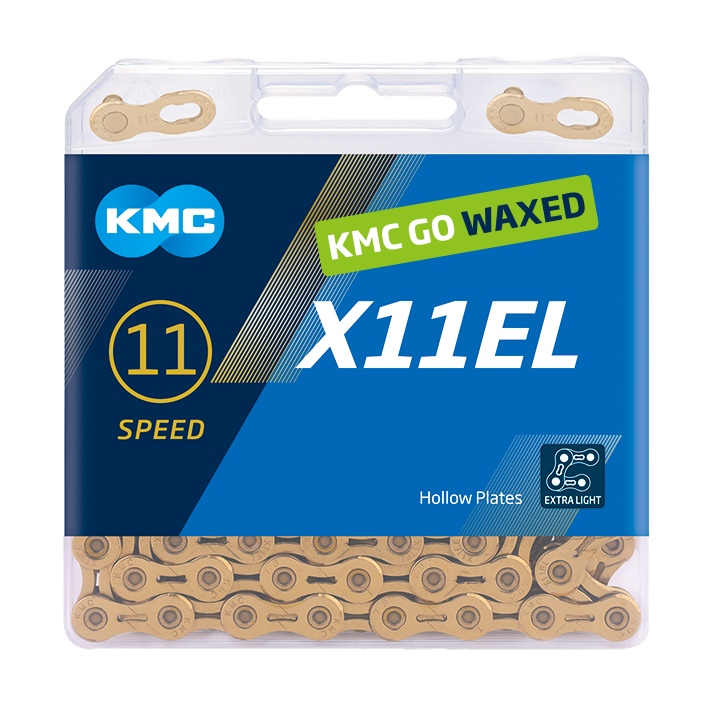 KMC Kette x11el 118l Box gewachst 11-fach Gold