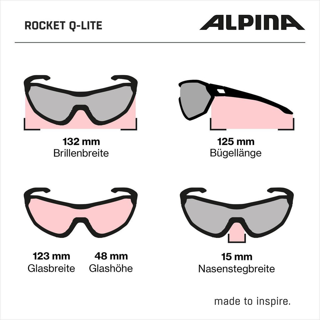 Alpina Sports Sportbrille Rocket Q-Lite, mattschwarz