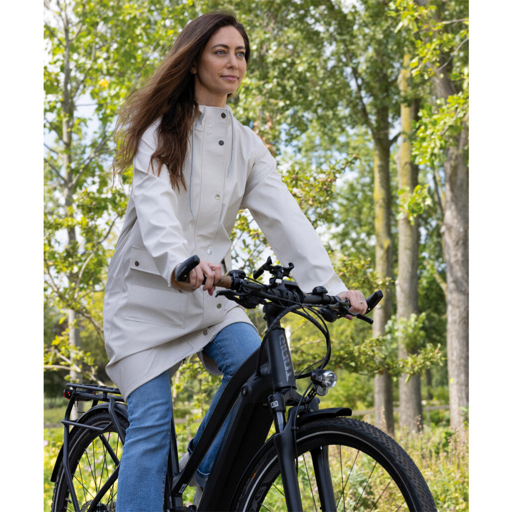 Mirage Regenmantel, Trenchcoat - Größe XL - Material: Polyester Soft Touch - Cremeweiß