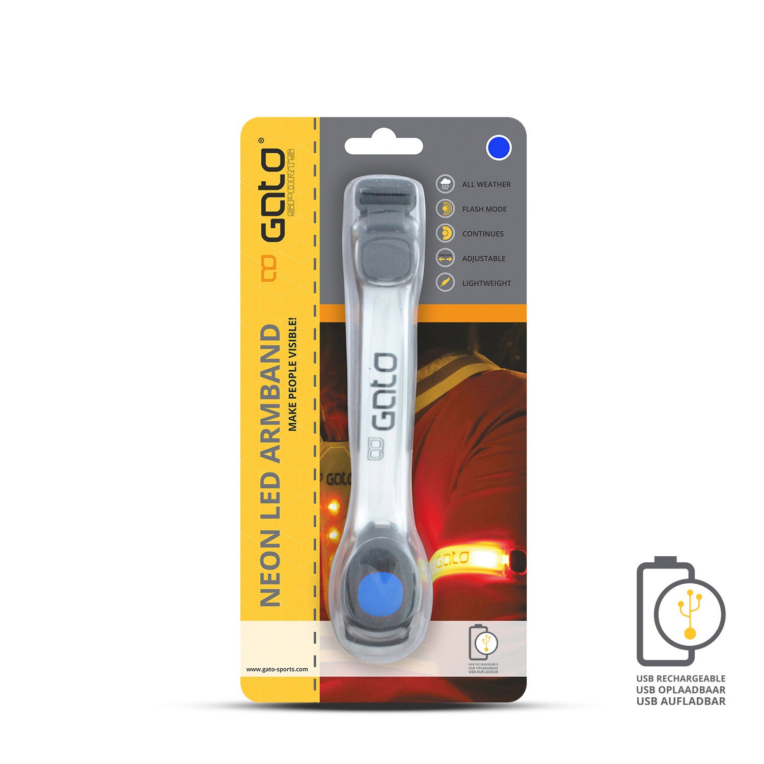 Gato Neon-LED-Armleuchte USB blau Einheitsgröße