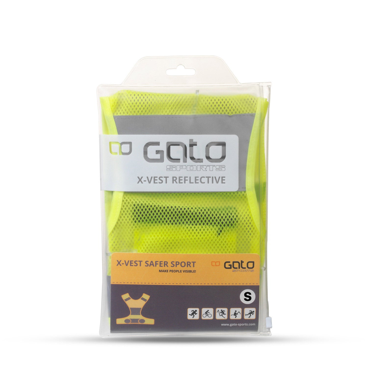 Gato x Weste reflektierendes Neongelb, Größe S