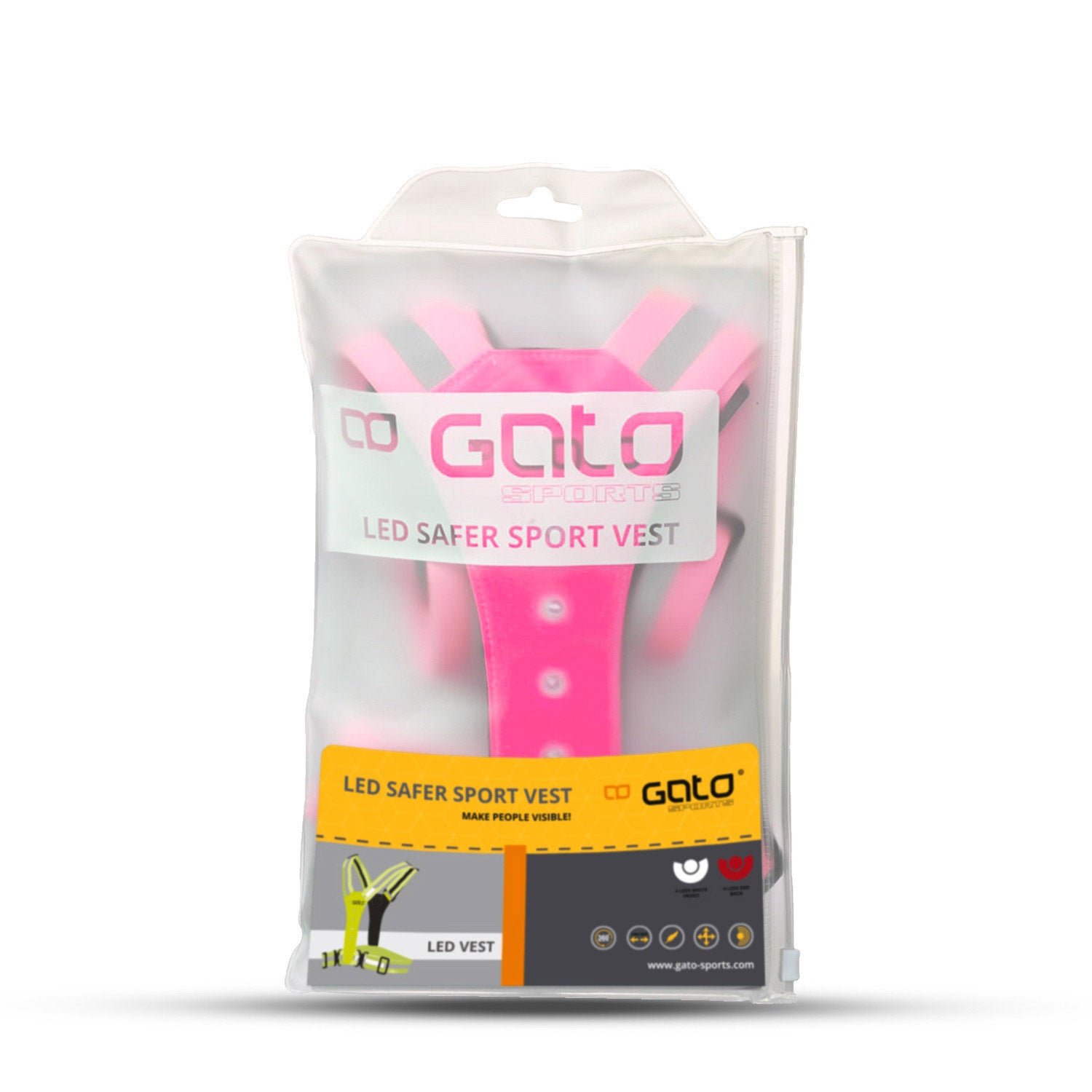 Gato LED-Weste für sicheren Sport, pink, Einheitsgröße