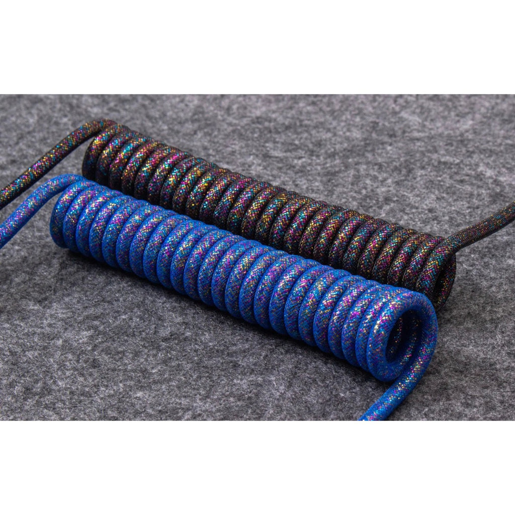 Keychron Premium Spiralflyerkabel, Regenbogenfarben, blau