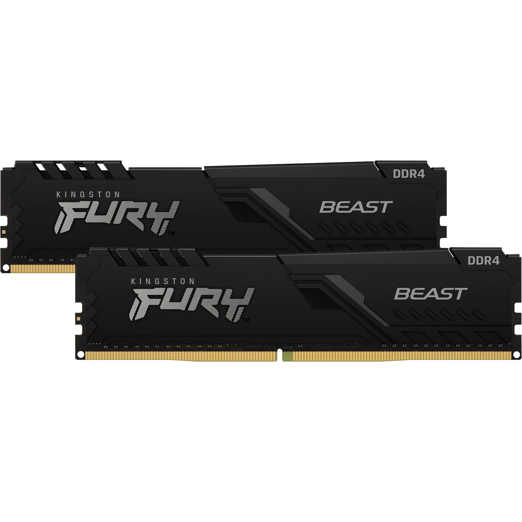 Kingston fury 32 gb ddr4-3600 (2x 16 gb) kit werkgeheugen (zwart, kf436c18bbk2 32, beast, xmp 2.0)