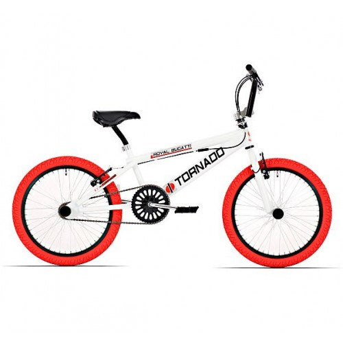 Tornado 20 Zoll Freestyle-Bike, weiß, rote Reifen, 200022