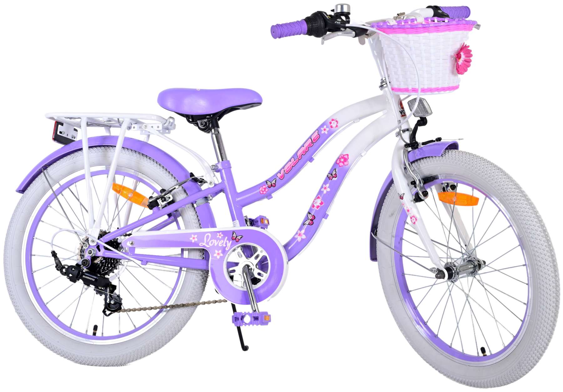 Volare wunderschönes Kinderfahrrad - Mädchen - 20 Zoll - lila - 7 Gänge