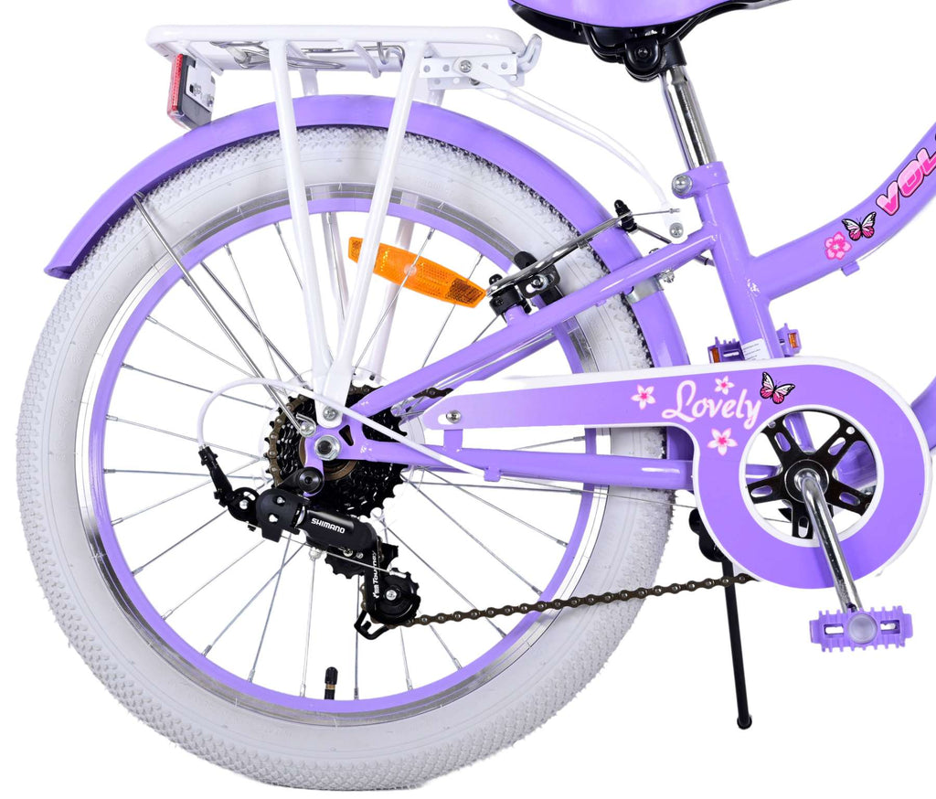 Volare wunderschönes Kinderfahrrad - Mädchen - 20 Zoll - lila - 7 Gänge