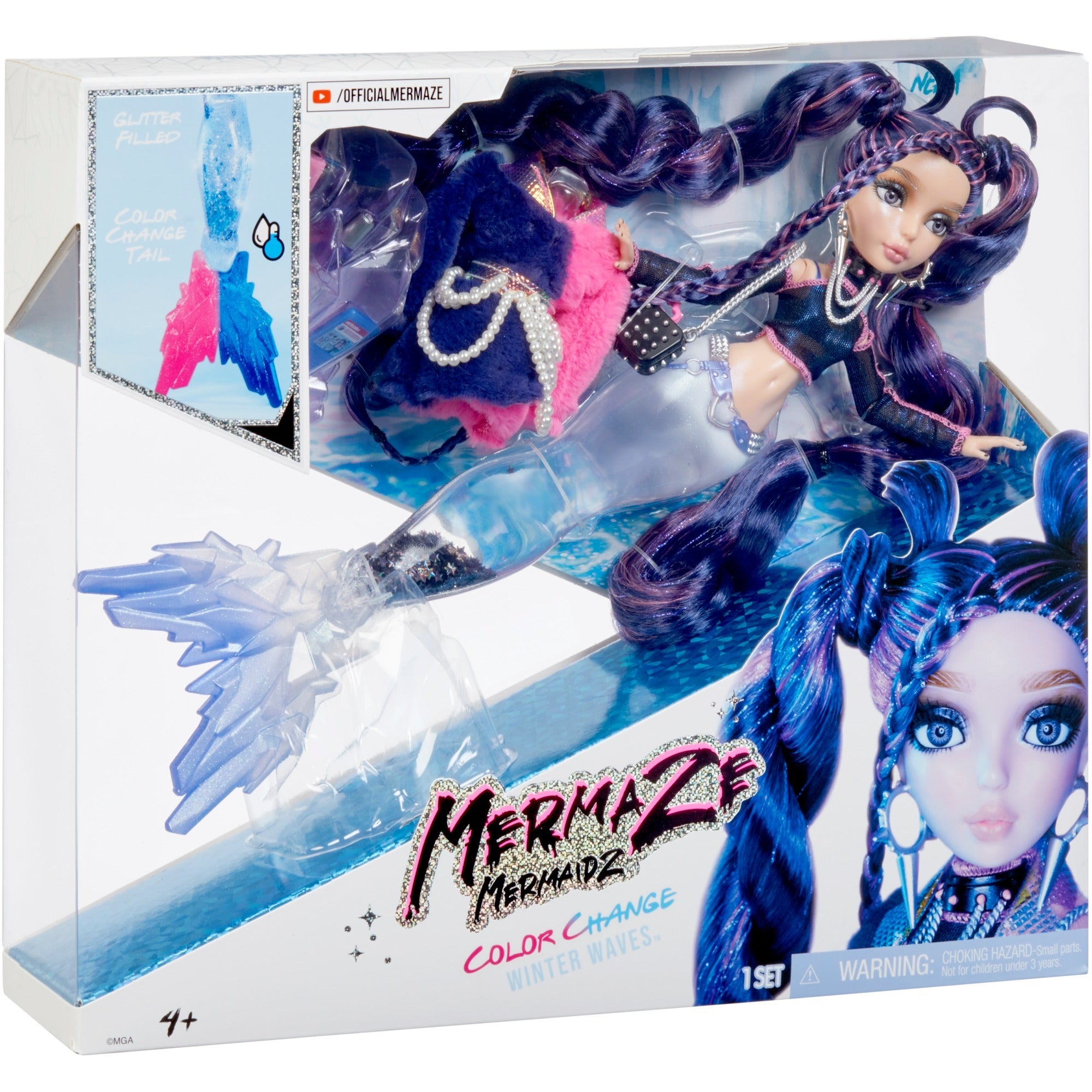 MGA Entertainment Mermaze Mermaidz Color Change Winter Waves Nera