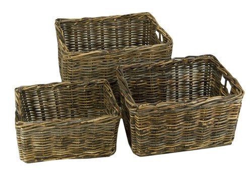 Weidenkorb in V-Form, 45 x 35 x 25 cm, braun