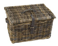 Dr rieten v-ager mand xl bruin met deksel 50x40x30