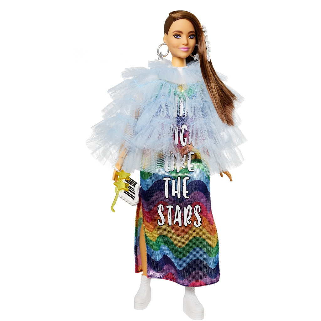 Mattel Extra Doll #9 Blue Rüschenjacke mit Haustier-Kroko