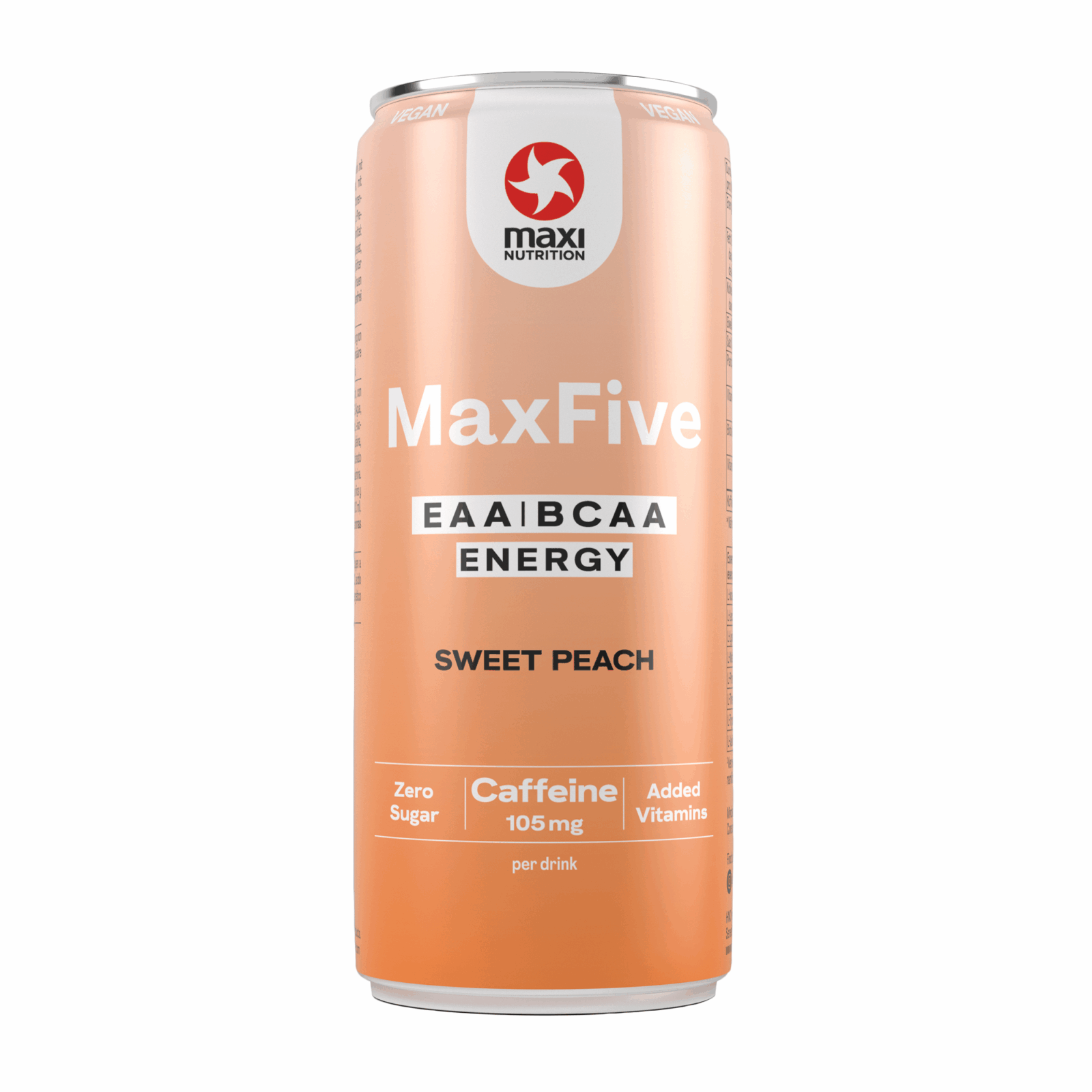 Maxi nutrition maxinutrition maxfive eaa bcaa energy drink peach blik (12x 330ml)