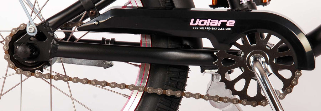 Volare Miracle Cruiser Kinderfahrrad – Mädchen – 16 Zoll – Mattschwarz – Prime Kollektion