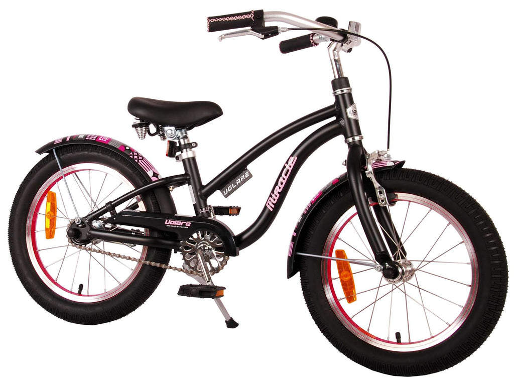 Volare Miracle Cruiser Kinderfahrrad – Mädchen – 16 Zoll – Mattschwarz – Prime Kollektion