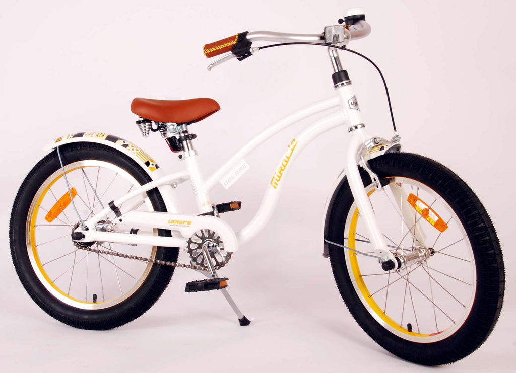Volare Miracle Cruiser Kinderfahrrad – Mädchen – 18 Zoll – Weiß – Prime Collection