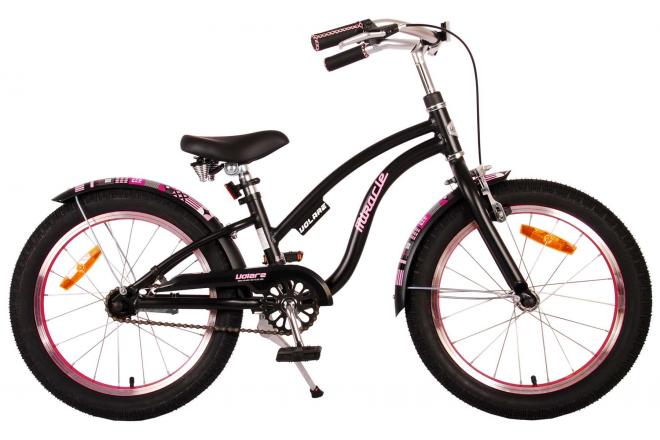 Volare Miracle Cruiser Kinderfahrrad – Mädchen – 18 Zoll – Mattschwarz – Prime Kollektion
