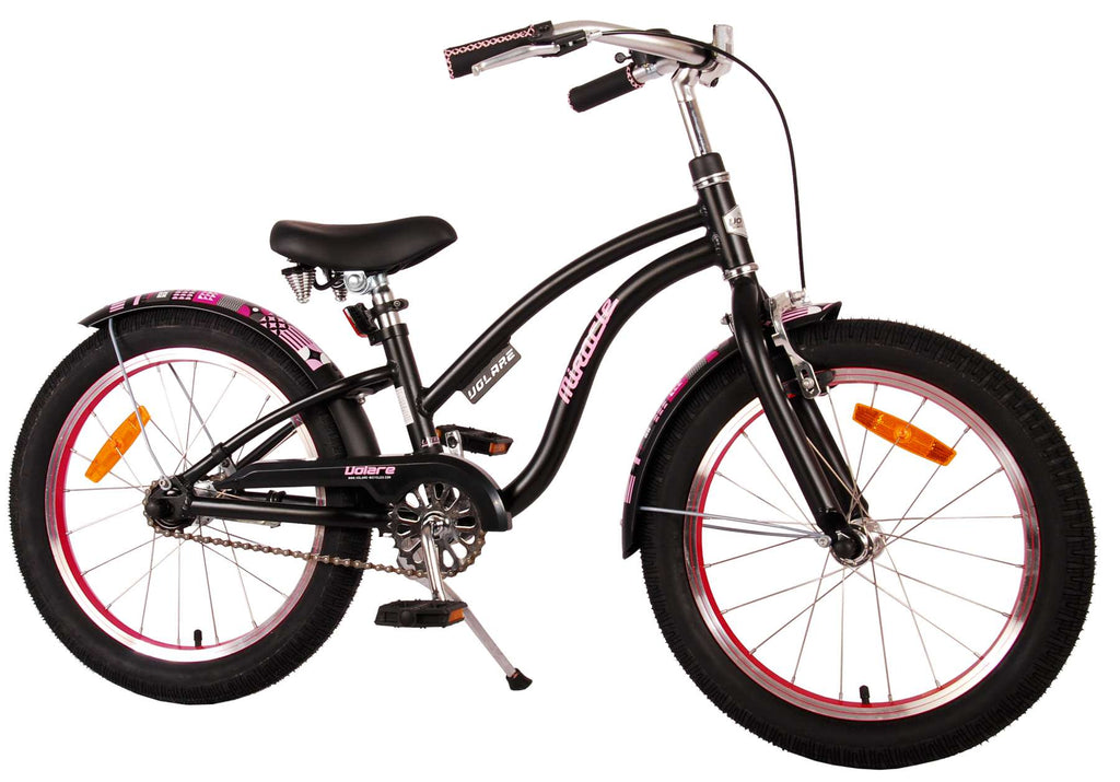 Volare Miracle Cruiser Kinderfahrrad – Mädchen – 18 Zoll – Mattschwarz – Prime Kollektion