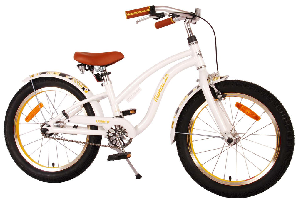 Volare Miracle Cruiser Kinderfahrrad – Mädchen – 18 Zoll – Weiß – Prime Collection