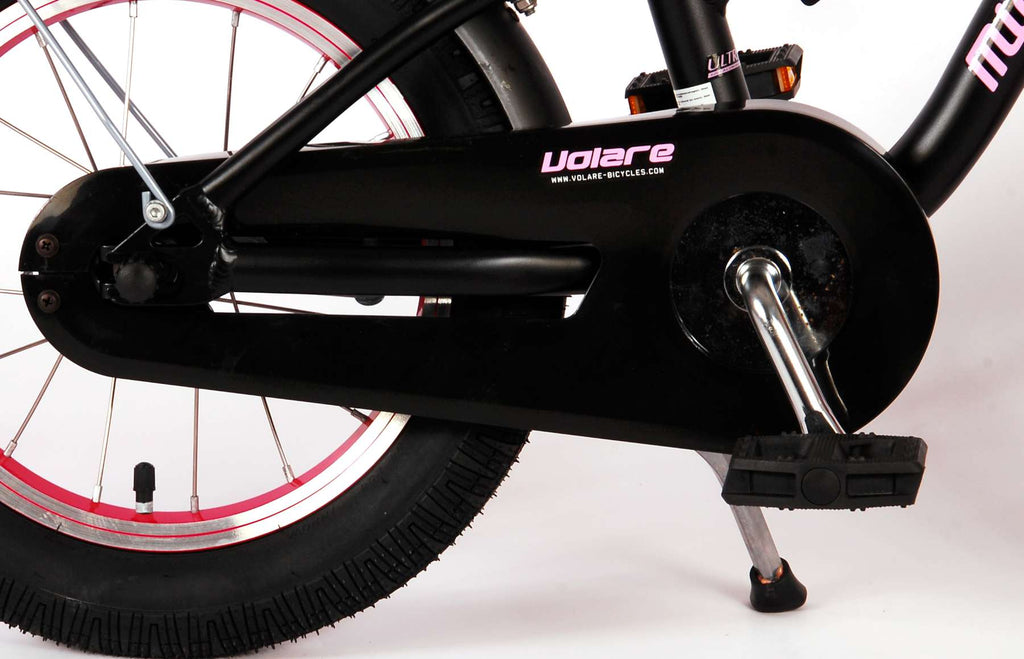 Volare Miracle Kinderfahrrad – Mädchen – 14 Zoll – Mattschwarz – Prime Kollektion