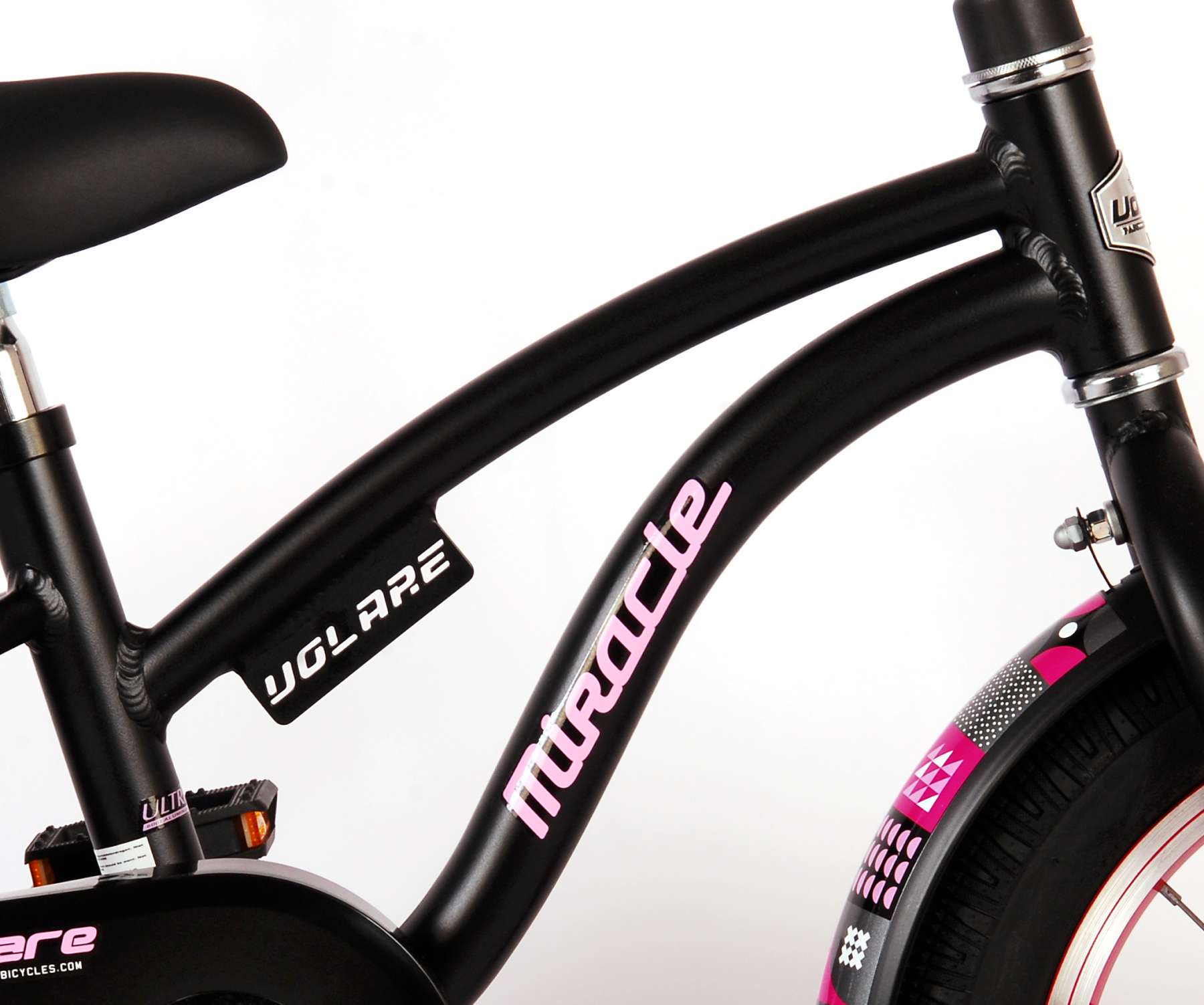 Volare Miracle Kinderfahrrad – Mädchen – 14 Zoll – Mattschwarz – Prime Kollektion