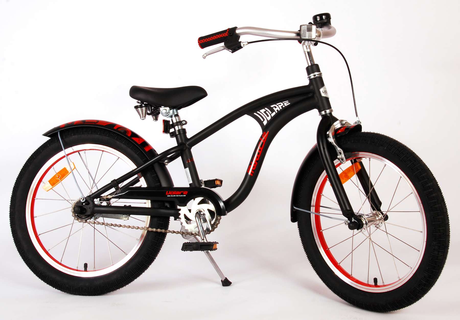 Volare Miracle Cruiser Kinderfiets - Jongens - 18 inch - Mat Zwart - Prime Collection
