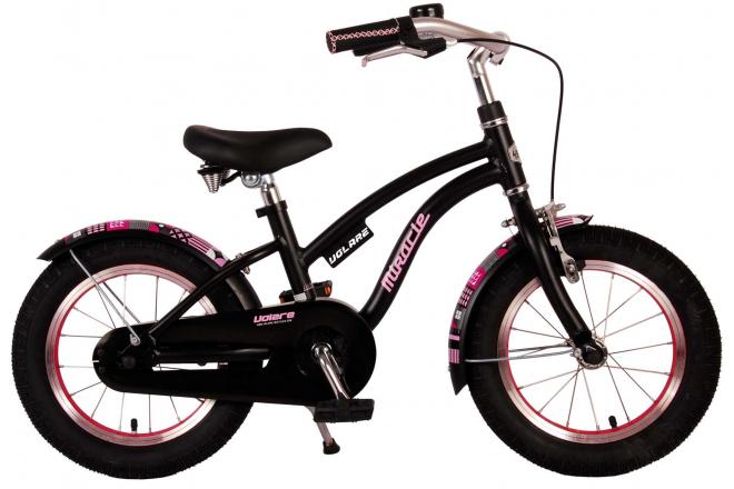 Volare Miracle Kinderfahrrad – Mädchen – 14 Zoll – Mattschwarz – Prime Kollektion